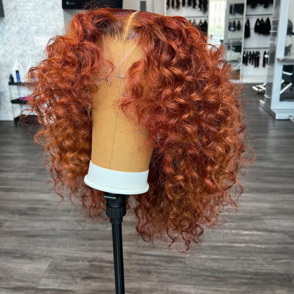 Amanda Ginger 13X4/4x4 Curly Glueless Lace Front Human Hair Wigs For Women No Code Needed Flash Sale