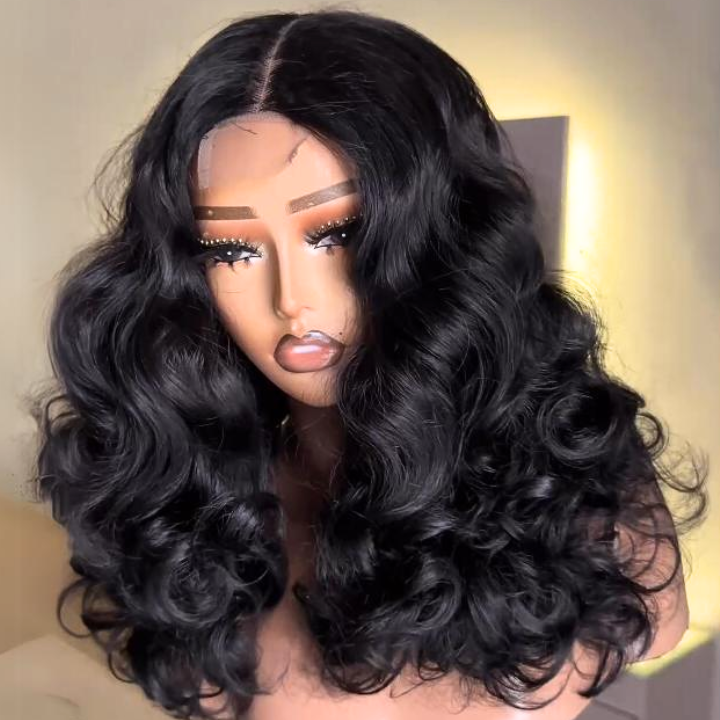 Loose Deep Wave Middle Part Lace Front Wig Human Hair 4*4/13*4 Frontal HD Lace Color Wig Pre Plucked Hairline - Amanda Hair
