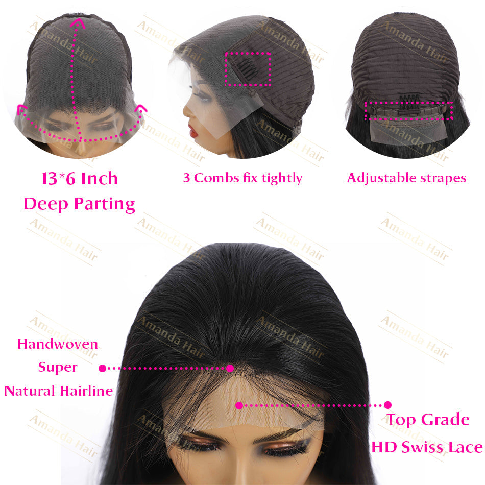 Brazilian Straight Hair Long Wigs 13*4/13*6 HD Lace Front Wigs-Amanda Hair