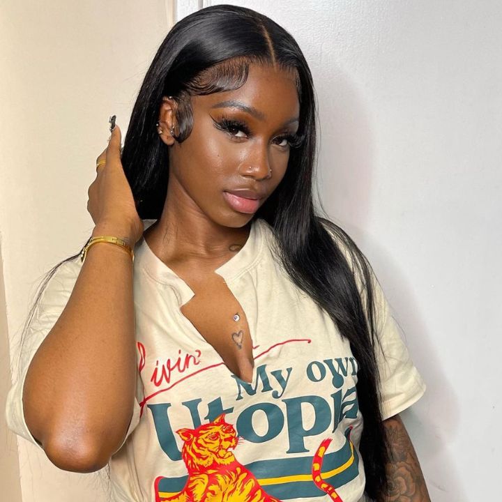 Tiktok King__karine Same Wig Long Straight Hair 13*4/4*4/T Part Lace Front Wigs Preplucked Frontal Human Hair Wig - Amanda Hair