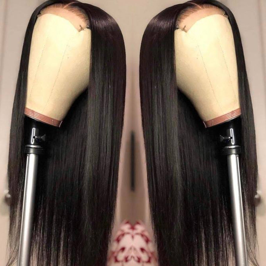 Bone Straight Hair 4*4 Closure Wig Human Hair Lace Wigs Pre Plucked Natural Hairline-Amanda Hair