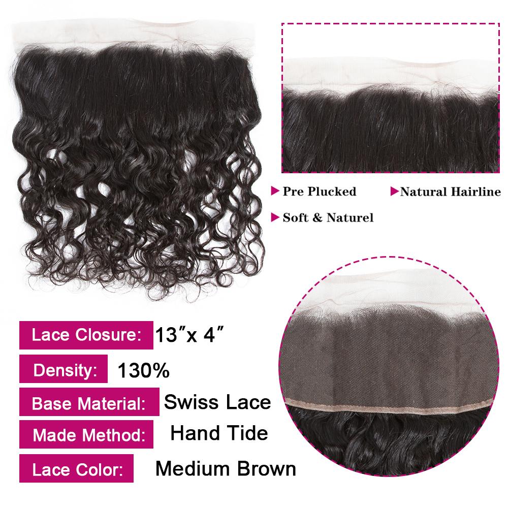 Water Wave Brazilian Hair 3 Bundles With 13*4 Lace Frontal 10A Grade 100% Remi Human Hair Attractive Curly Wave Hair - Amanda Hair