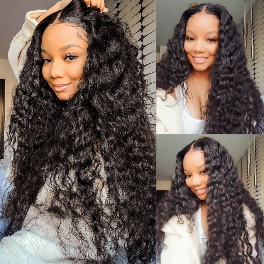 Stock Limited: Glueless 30" Long Water Wave 13*4 HD Transparent Lace Frontal Wig 150% Density