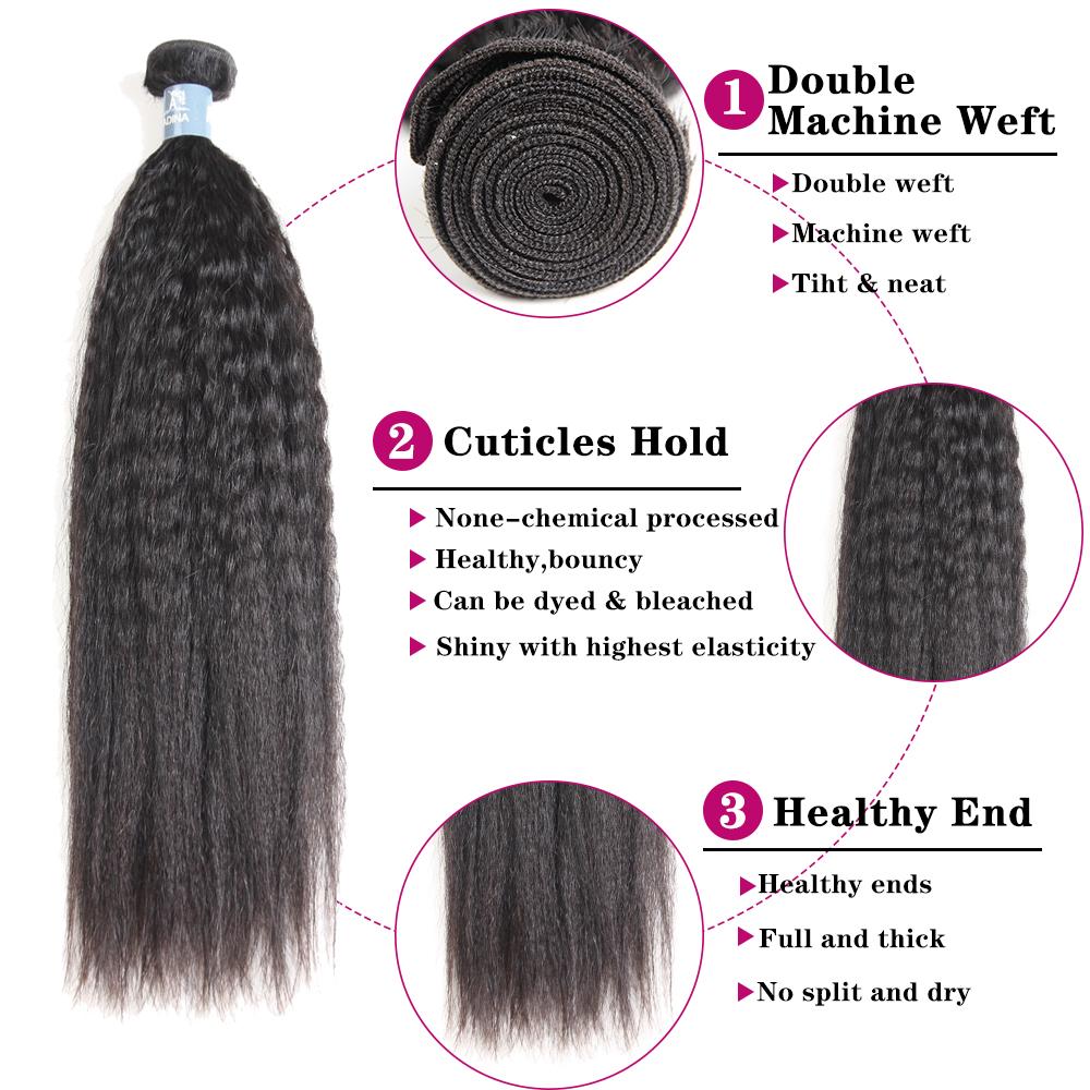 Kinky Straight Bundle 100% Human Virgin Hair Unprocessed - Amanda Hair