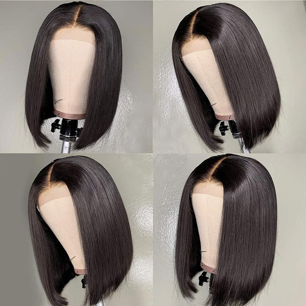 Straight Hair Short Bob T Part Lace Frontal Wig-Amanda  Hair