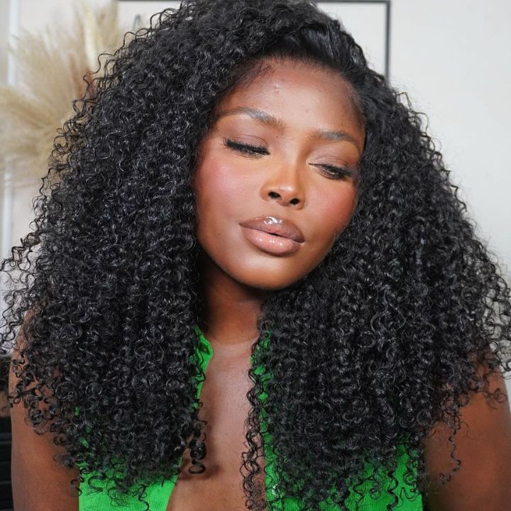 Virgin Kinky Curly Hair 13x4 HD Transparent Lace Front Wigs For Women-Amanda Hair