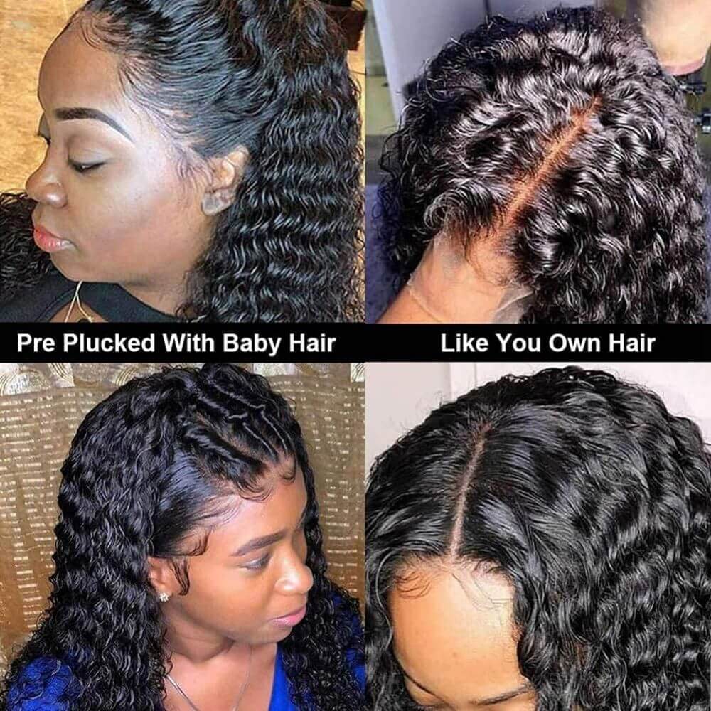 Melted Transparent Lace Deep Wave Wigs Human Hair 4*4 HD Lace Closure Wig - Amanda Hair