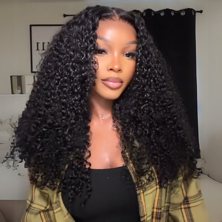 Glueless Jerry Curly Lace Front Wig 100% Human Hair - Clear Transparent Lace Front/Closure Human Hair Wig- Amanda Hair