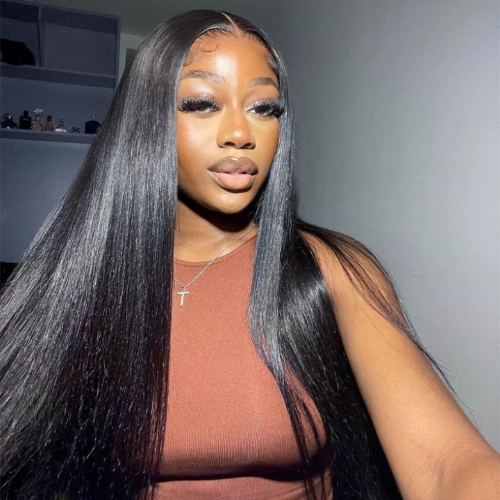 Long Straight Hair Wigs 13x6 HD Transparent Lace Frontal Wig-Amanda Hair