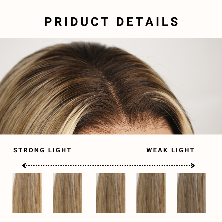 Extra 38% Off Clearance Ombre Ash Blonde Brazilian Straight Short Bob Wigs Transparent Lace Frontal Wig Pre Plucked Glueless Lace Wigs -Amanda Hair