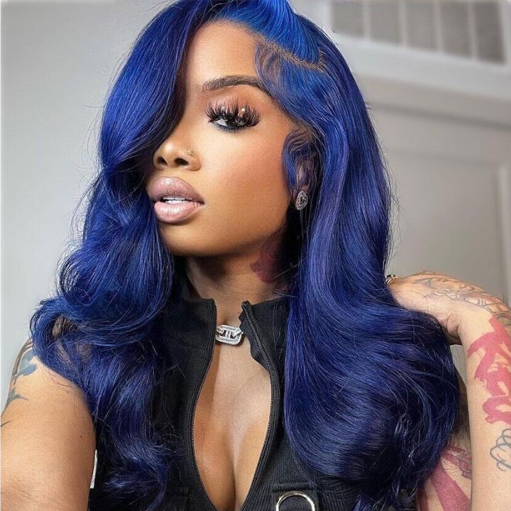 Colorful Straight Lace Frontal Transaparent Wigs Transparent HD Lace Wigs Pre-plucked with Baby Hair
