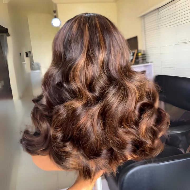 Highlight Body Wave Ombre Light Brown Mix Nature Black  13x4 Lace Frontal /4x4 Lace Closure Colored Bob Wigs Human Hair With Baby Hair - Amanda Hair