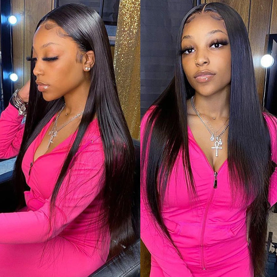 Straight Hair 4*4 Lace Closure Wig Pre Plucked Virgin Hair Closure Wigs-Amanda Hair