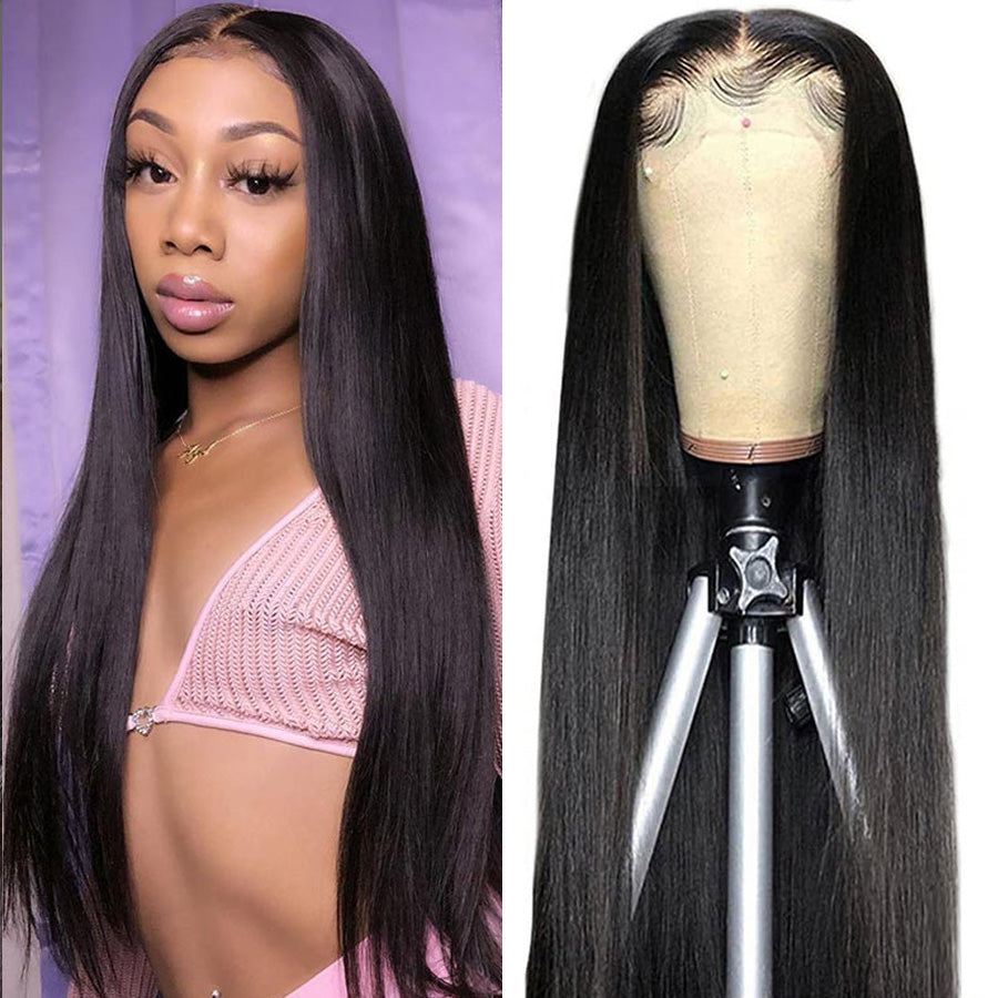High Quality 4x4 Lace Closure Straight Wigs Natural Color Flash Sale-Amanda Hair