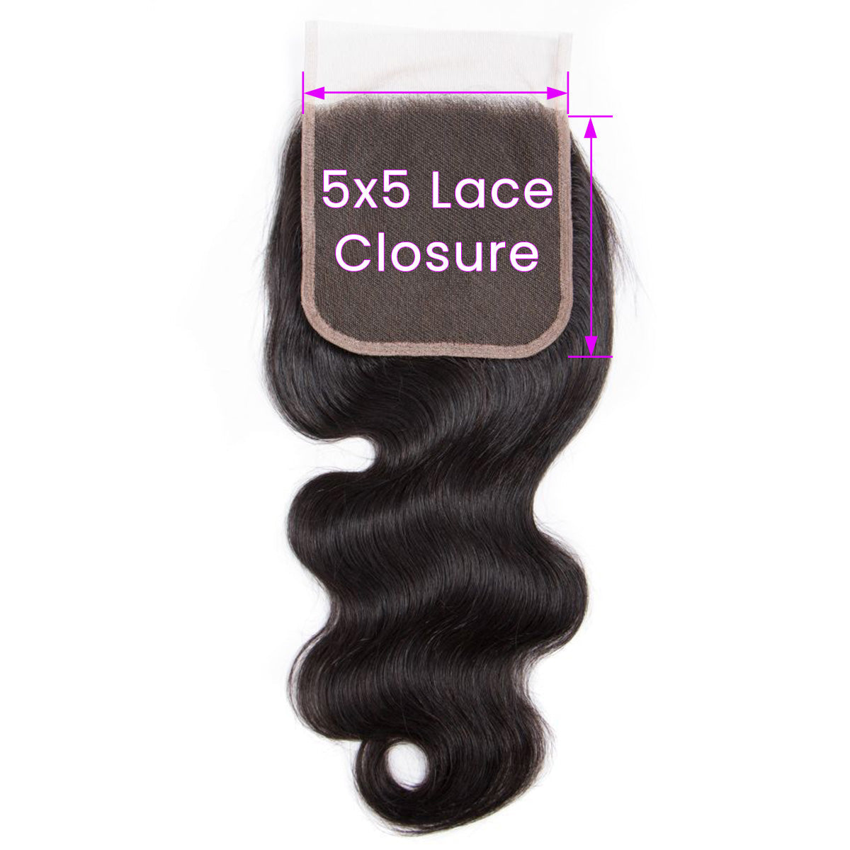5*5 Transparent Body Wave Human Hair Swiss Lace Closure Pre Plucked Natural Hairline with Baby Hair- Amanda Hair