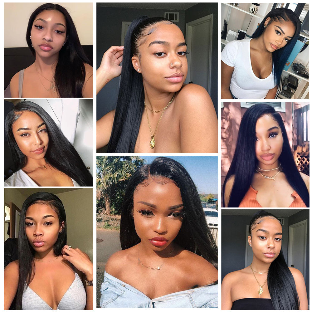 High Quality Straight Glueless Full Lace Human Hair Wigs With Baby Hair-Amanda Hair