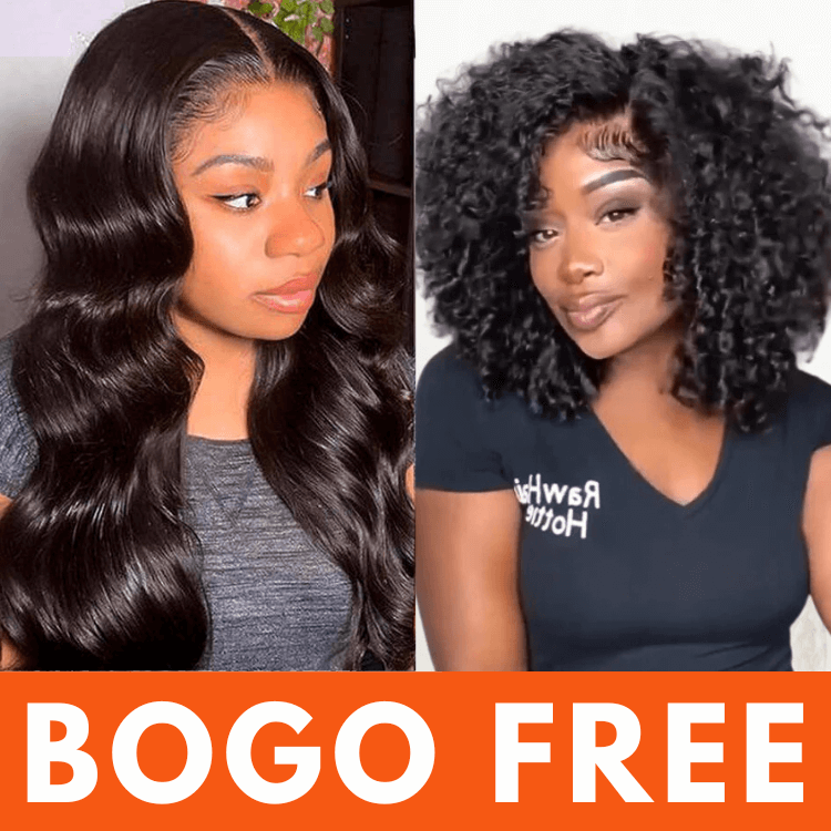 Bogo Flash Sale: 20" 4*4 Lace Closure Wig+10" Afro Curly Lace Bob Wig