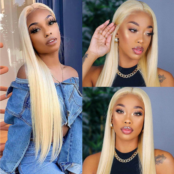 Straight Blonde Wigs 613 Straight 5x5 HD Transparent Lace Closure Wig-Amanda Hair