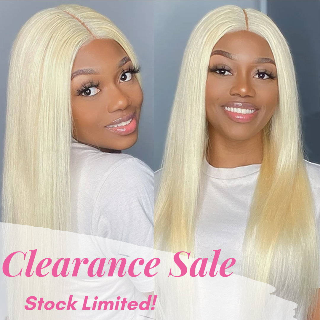 Flash Sale: CLEARANCE SALE! In Stock! HD Transparent Lace Straight Blond Hair 613 Wigs