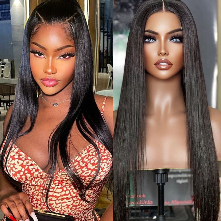 Permanent Straight Hair 4*4 Closure Glueless Lace Wigs-Amanda Hair