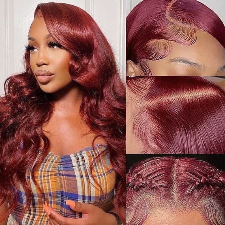 Extra 60% OFF | Burgundy Body Wave 13x4 Lace Front Wigs-Flash Sale