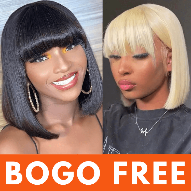 Bogo Flash Sale: 10" Bob Wig with Bangs+10" #613 Color Bob Wig