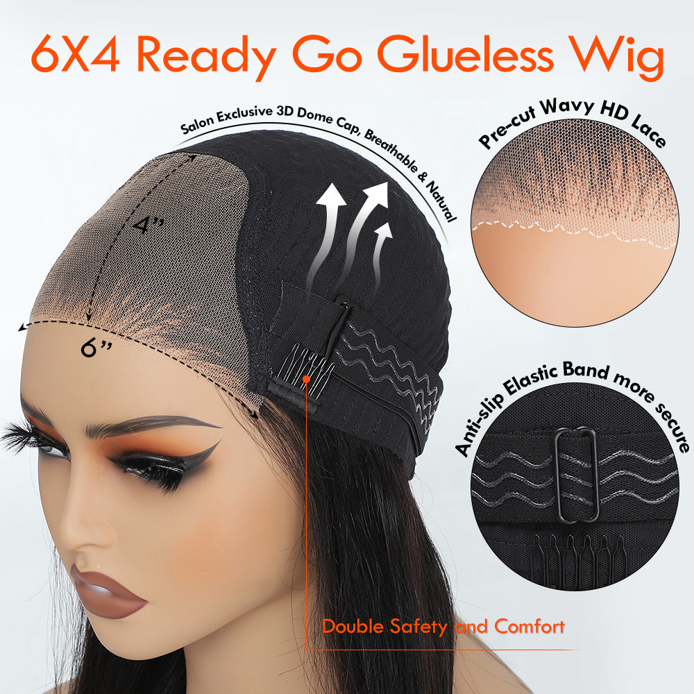 Glueless Loose Wave Wigs Virgin Human Hair 6*4/13*4 Transparent HD Lace Front Deep Wave Wig Pre Plucked Hairline - Amanda Hair