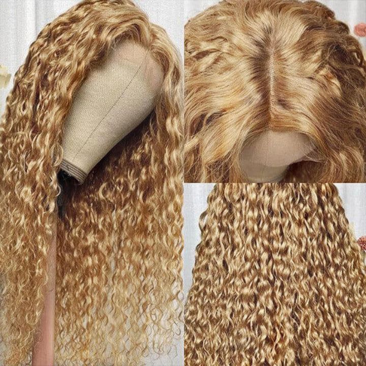 Honey Blonde Body Wave #27 Color  Glueless  Lace Front Human Hair Wigs for Women-Amanda Hair