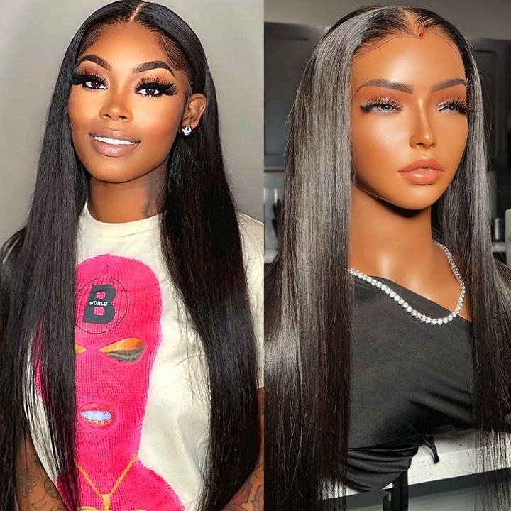 Extra 38% Off Clearance Glueless 5*5 HD Lace Closure Wigs Straight Human Hair Wear & Go Wig Plucked Hairline-Amanda Hair