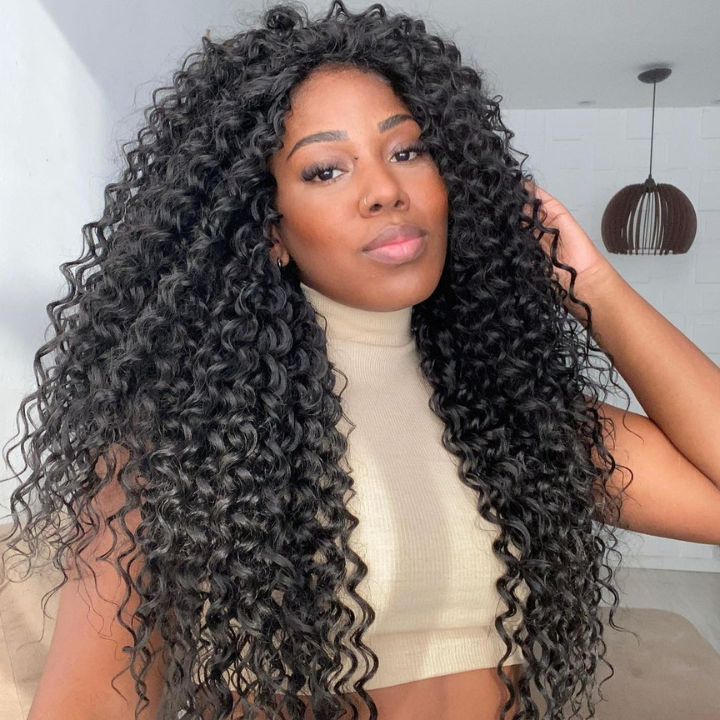 Glueless Clear Transparent Lace Front Thick Deep Curly Wigs For Women-Amanda Hair