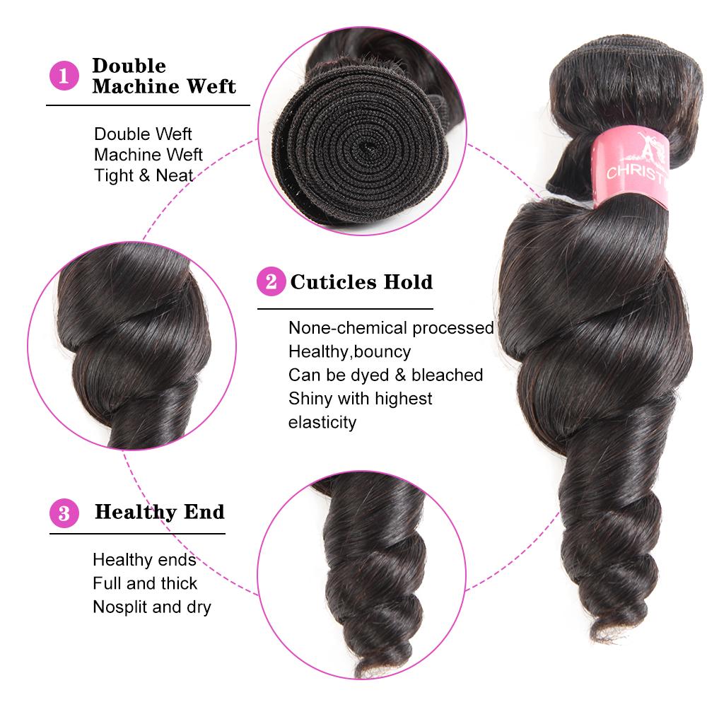 Amanda Loose Wave Hair Bundles 100% Human Virgin Hair