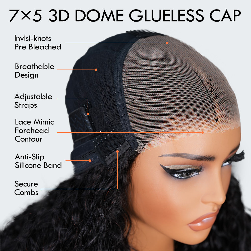 Amanda Glueless Thick Fluffy Afro Curly Human Hair Bob Wigs 7x5 / 13x4 Invisible Lace Wig For Women No Code Needed