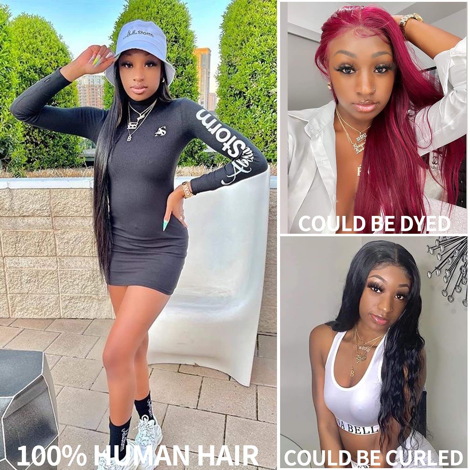 Flash Sale Amanda Hair Long Sikly Straight Undetectable Lace Closure 4x4 Wigs with Deep Hairline