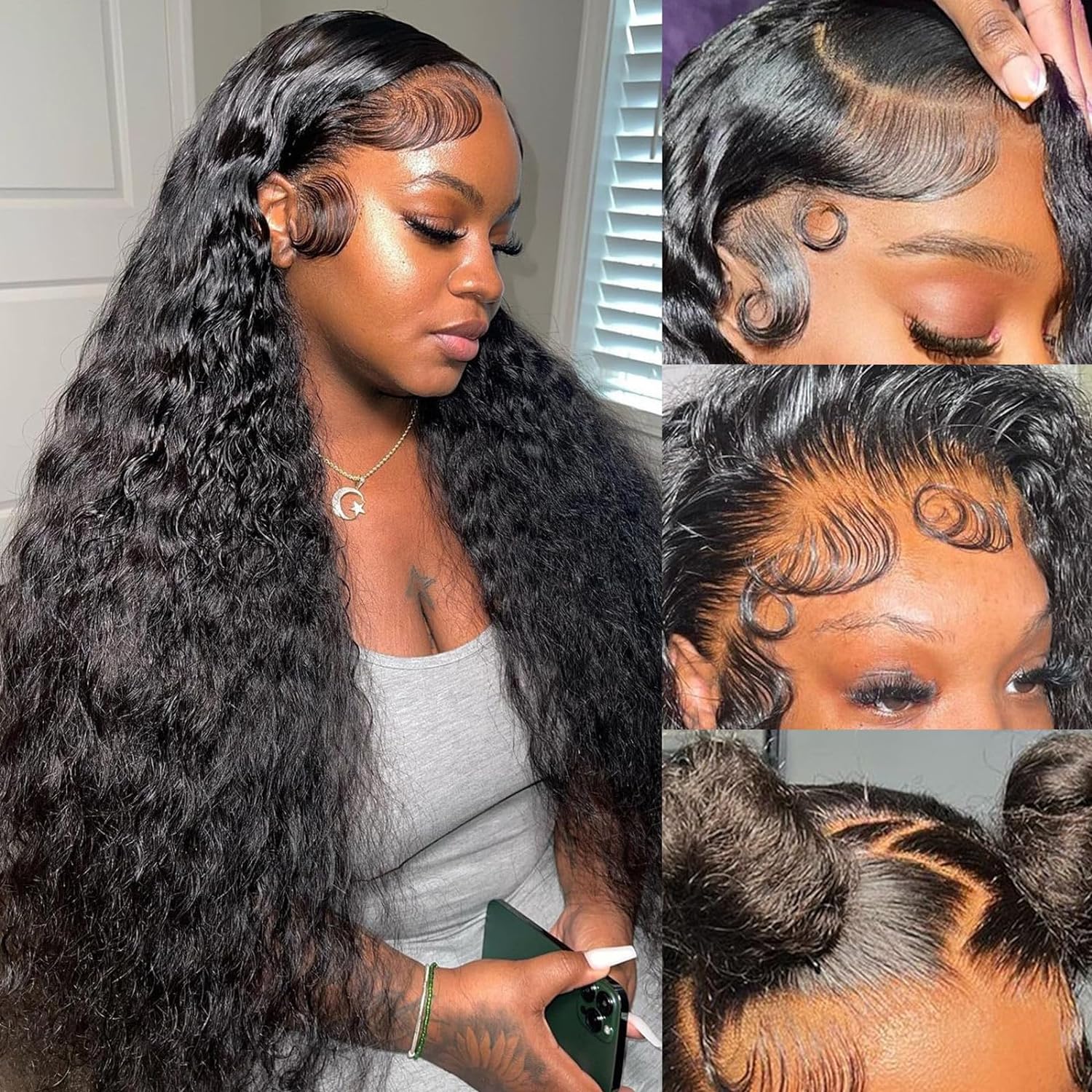 Stock Limited: Glueless 30" Long Water Wave 13*4 HD Transparent Lace Frontal Wig 150% Density