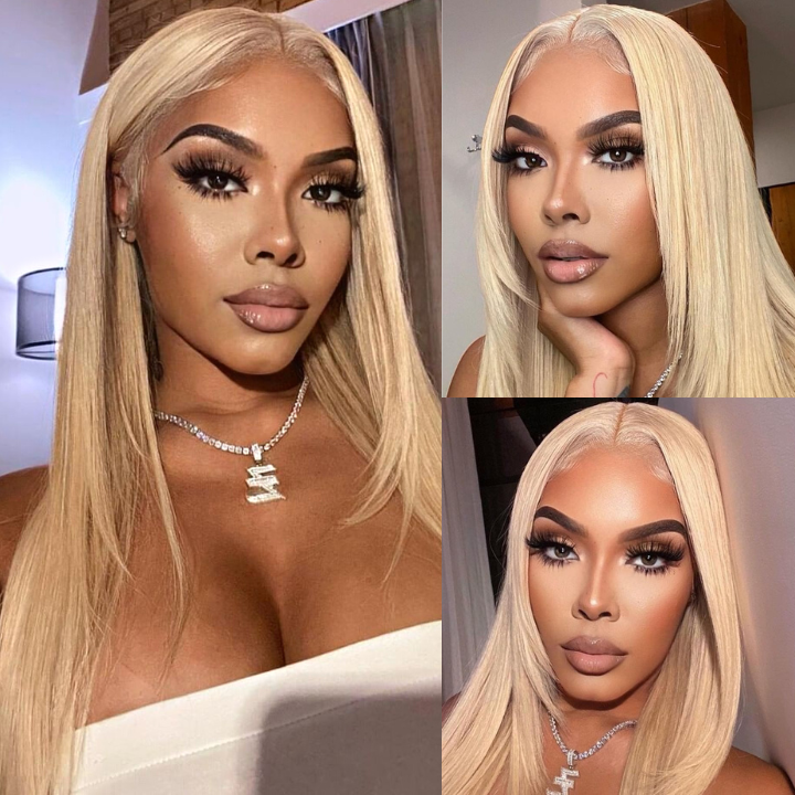 HD Transparent Lace Straight Blond Hair 613 Wigs For Women-Amanda Hair