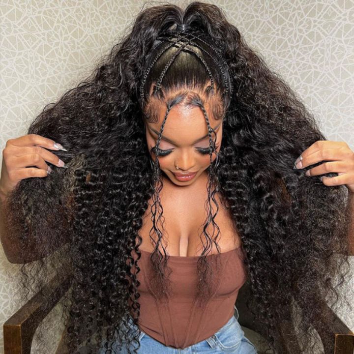 24H Fast Shipping Long Curly Hair 13*4 HD Lace Frontal Wig Thick Curly Hair Glueless Wigs Stock Limited -Amanda Hair