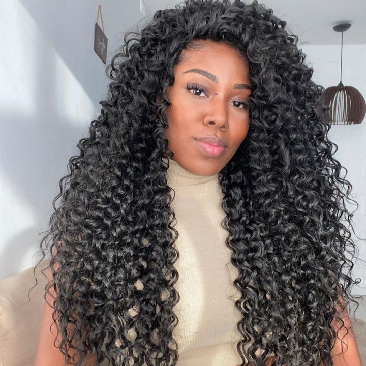 Glueless Clear Transparent Lace Front Thick Deep Curly Wigs For Women-Amanda Hair