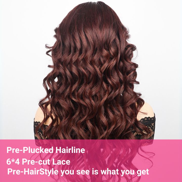 24H Fast Shipping Sunshine Chic Loose Wave Reddish Brown Lace Wigs Human Hair Undetectable Transparent Lace Wigs - Amanda Hair