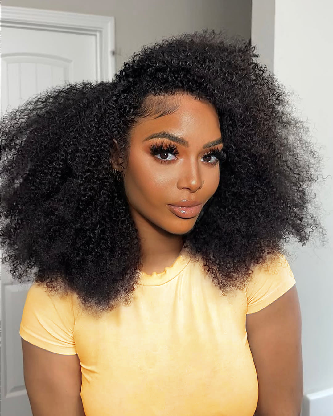 Extra 60% OFF| 3 In 1 Half Wig Kinky Curl Wear & Go Drawsting Band No Glue Need Coily Curl Flip Over Wig Beginner Friendly Flash Sale