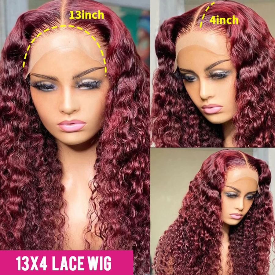 Flash Sale: Save  $100, Burgundy 99J Curly HD Lace Front Wig 150% Density ,48 Hour Only