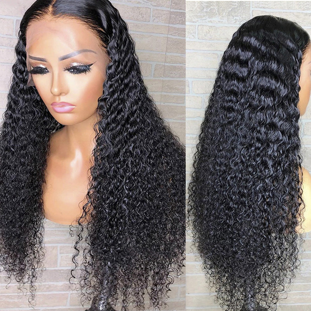 Curly Hair Transparent Lace Front Wig Clear Lace Wigs Flash Sale