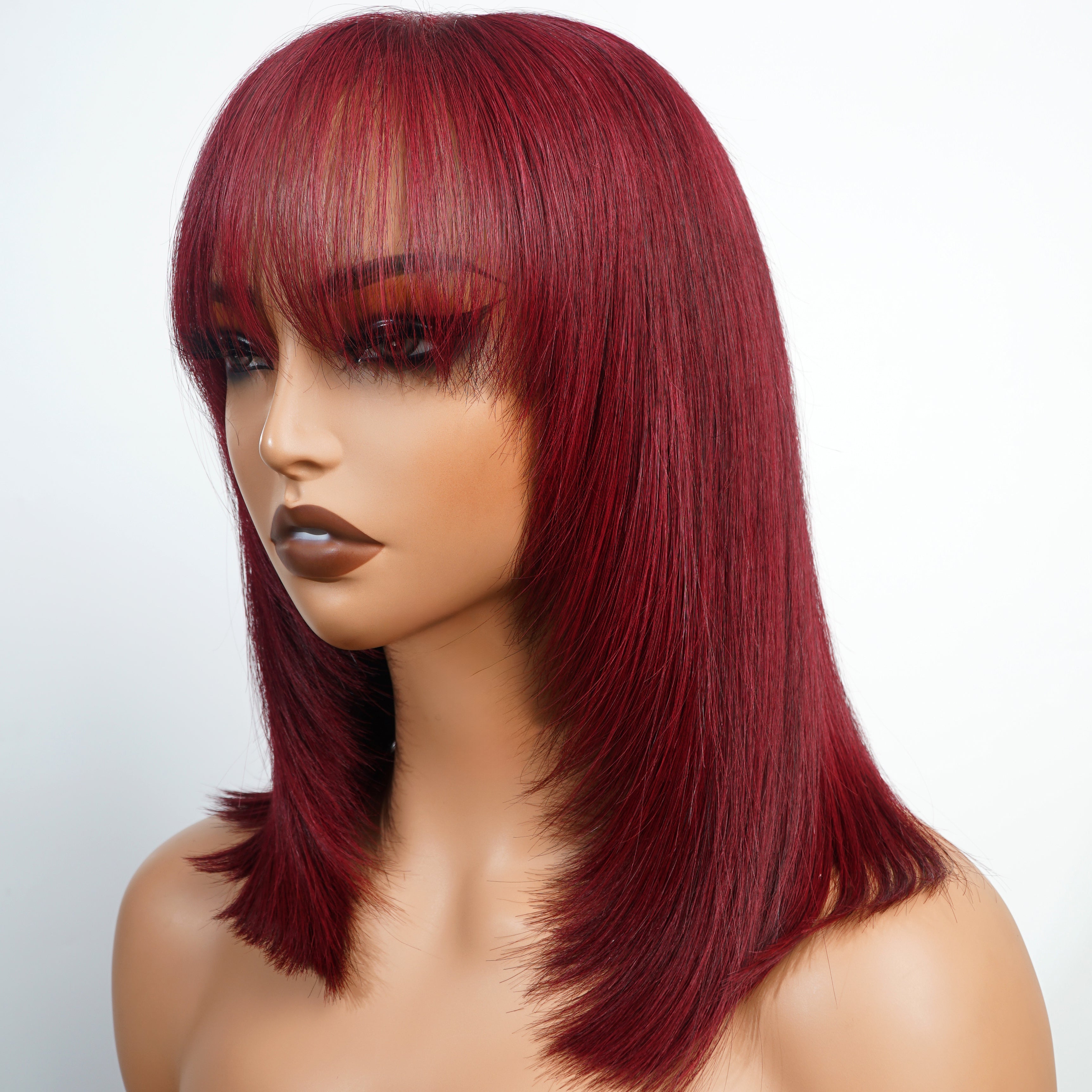 Summer Wig Choice Glueless Short Straight Bob Wig  Red Colored Hair Bob Wigs No Code Needed Amanda Hair
