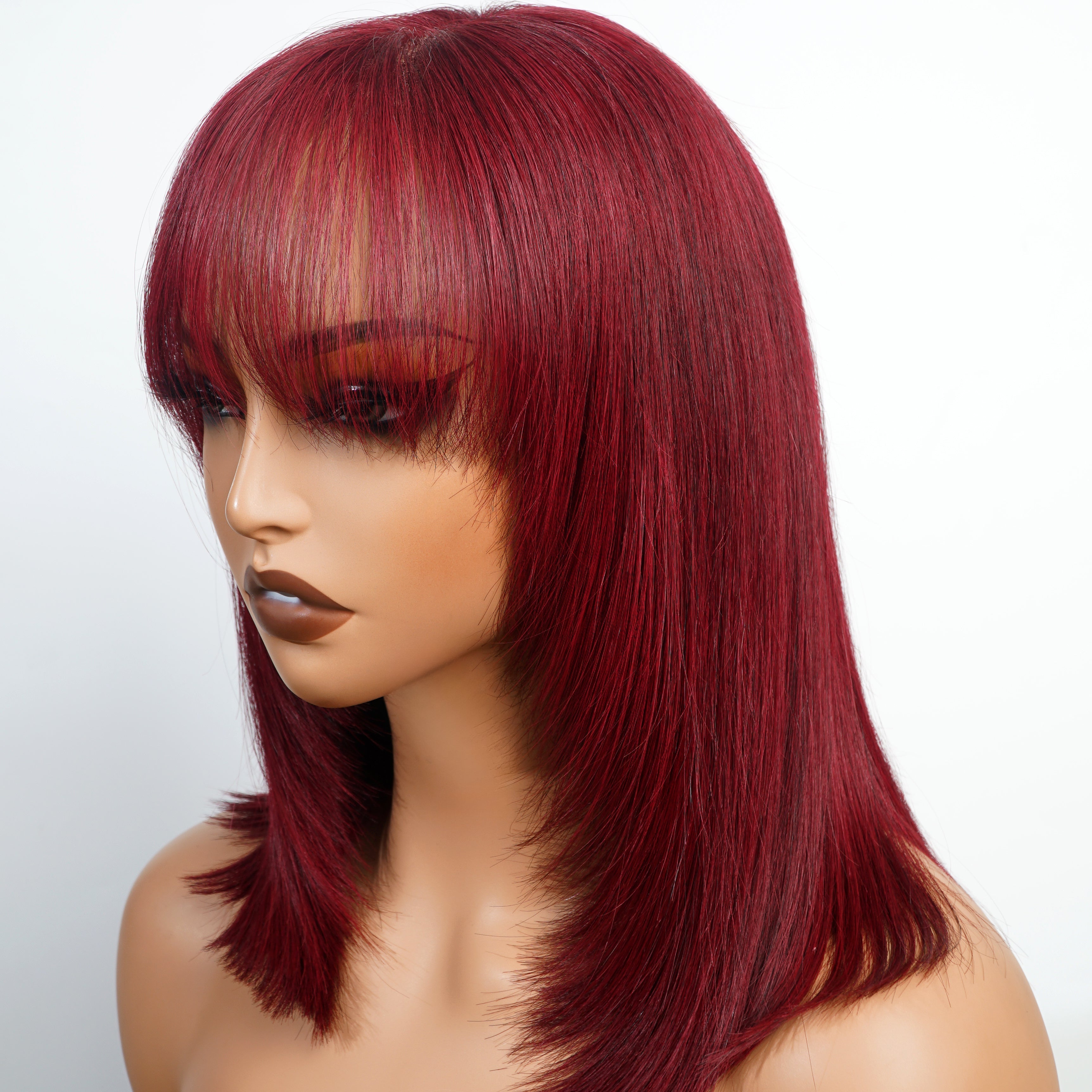 Summer Wig Choice Glueless Short Straight Bob Wig  Red Colored Hair Bob Wigs No Code Needed Amanda Hair