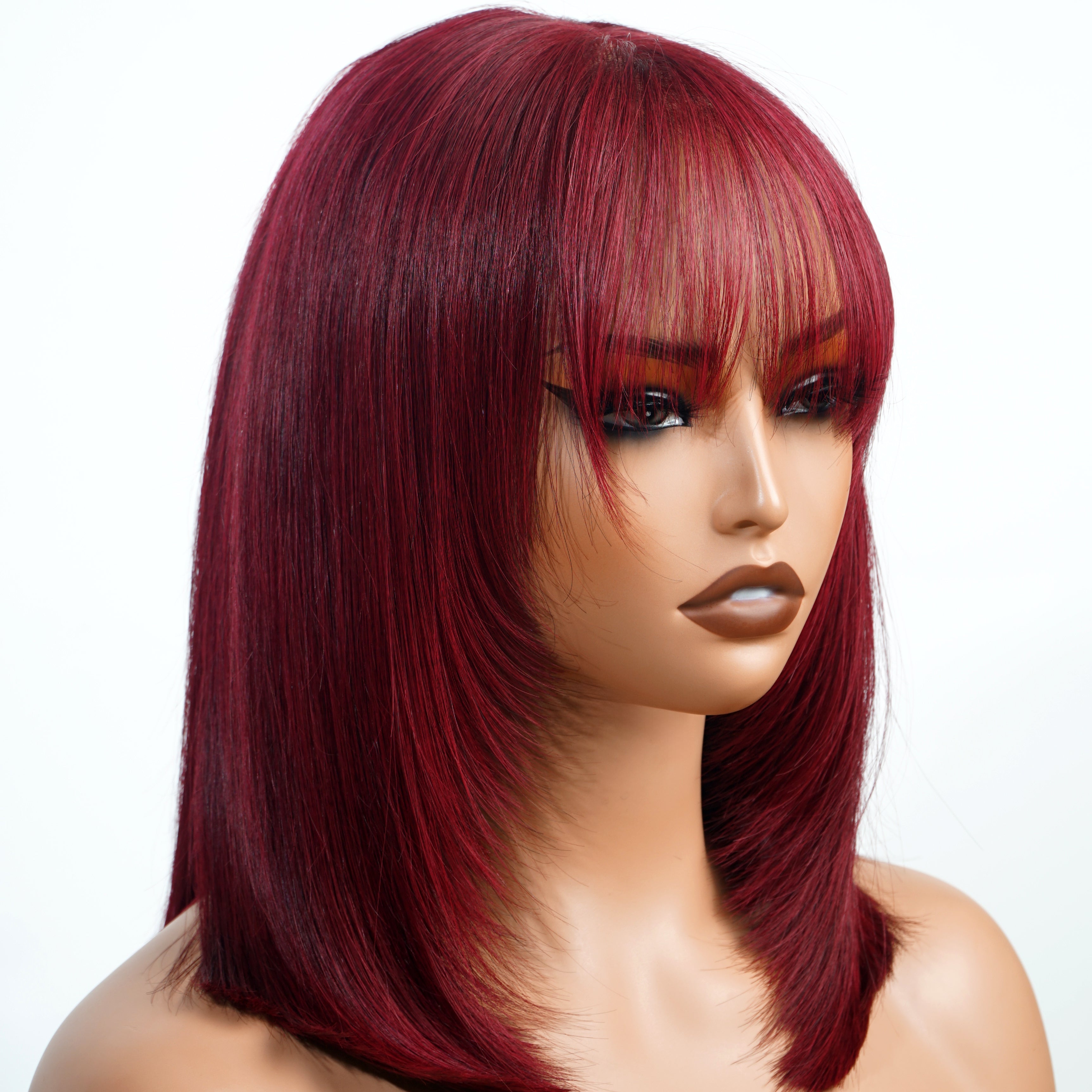 Summer Wig Choice Glueless Short Straight Bob Wig  Red Colored Hair Bob Wigs No Code Needed Amanda Hair