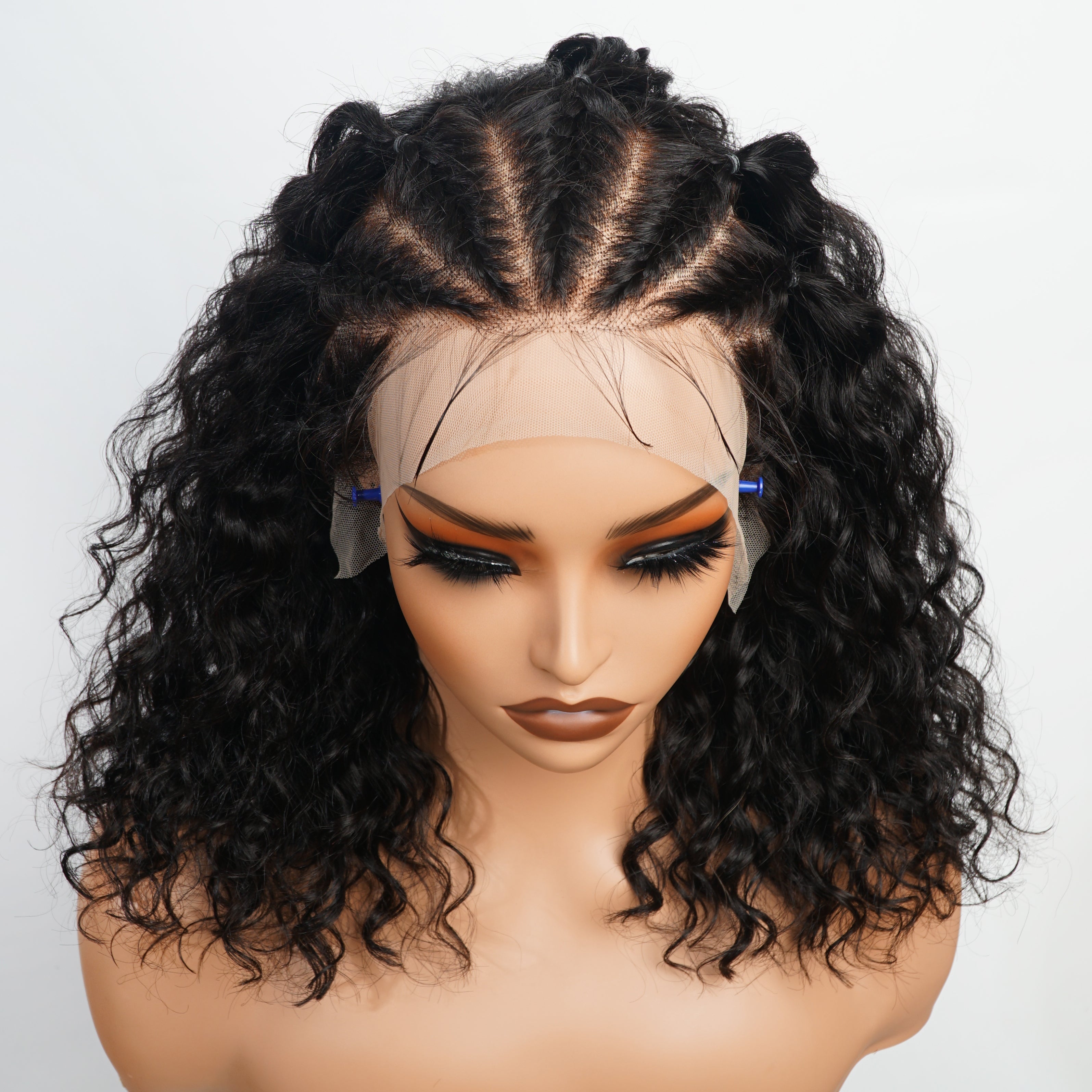 Curly Hair Transparent Lace Front Wig 13*4/4*4 Lace Frontal Clear Lace Wigs-Amanda Hair