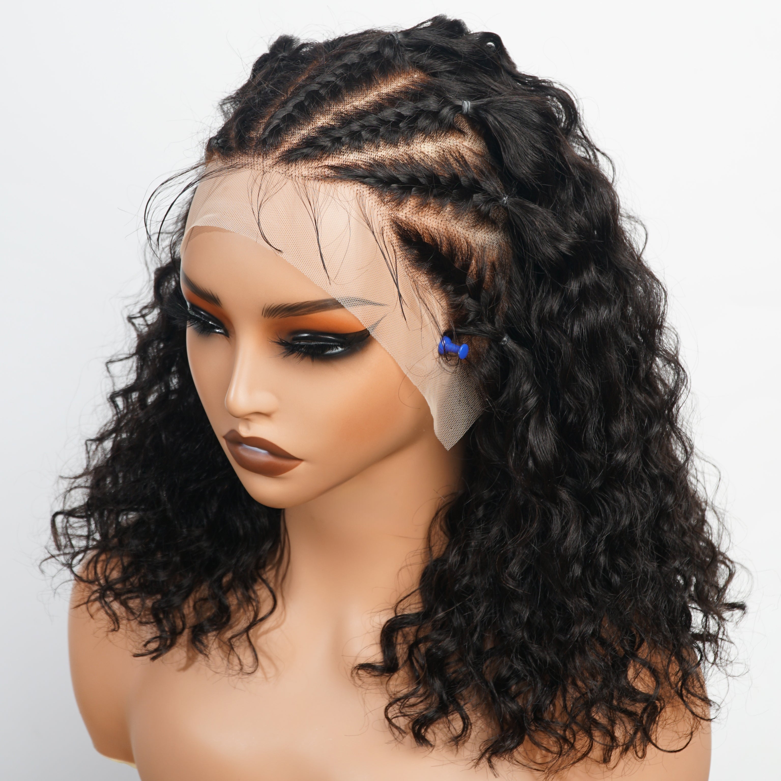 Curly Hair Transparent Lace Front Wig 13*4/4*4 Lace Frontal Clear Lace Wigs-Amanda Hair