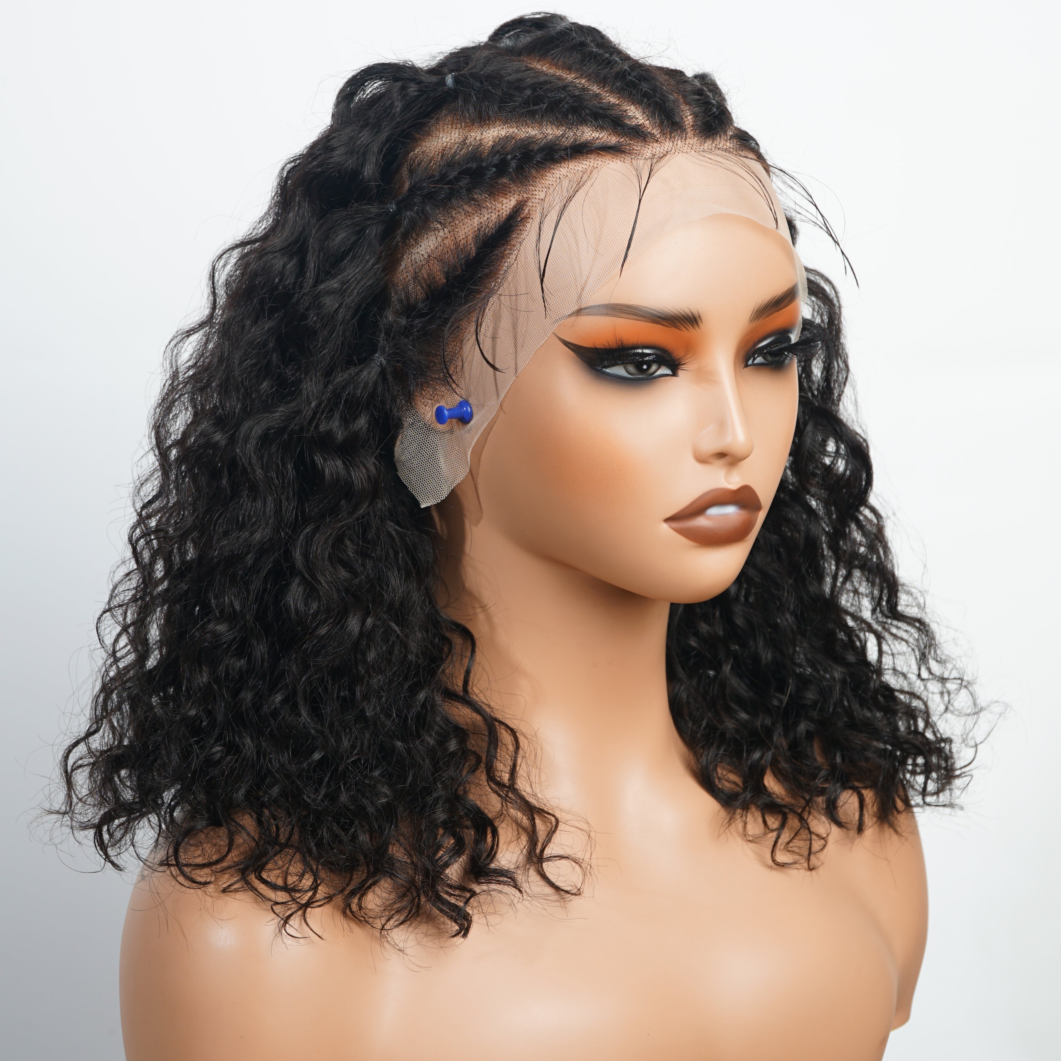 Curly Hair Transparent Lace Front Wig 13*4/4*4 Lace Frontal Clear Lace Wigs-Amanda Hair