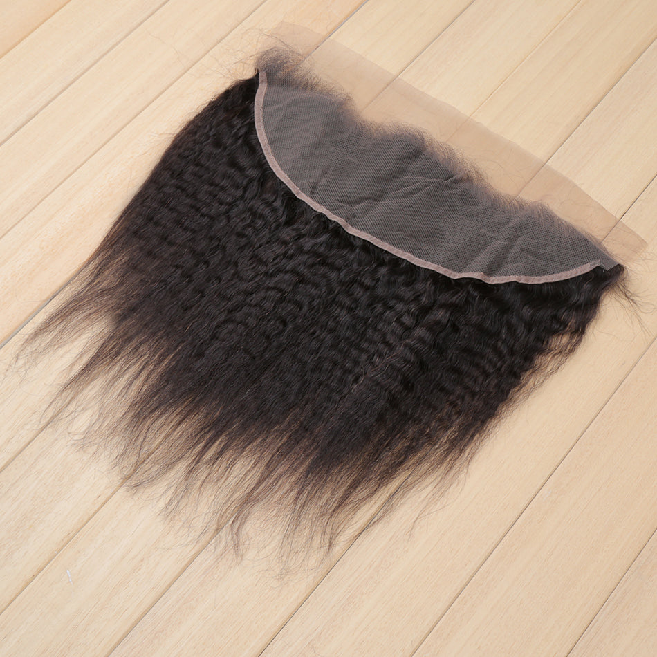 Brazilian Hair Kinky Straight 4 Bundles With 13*4 Lace Frontal 9A Grade 100% Unprocessed Human Hair - Amanda Hair