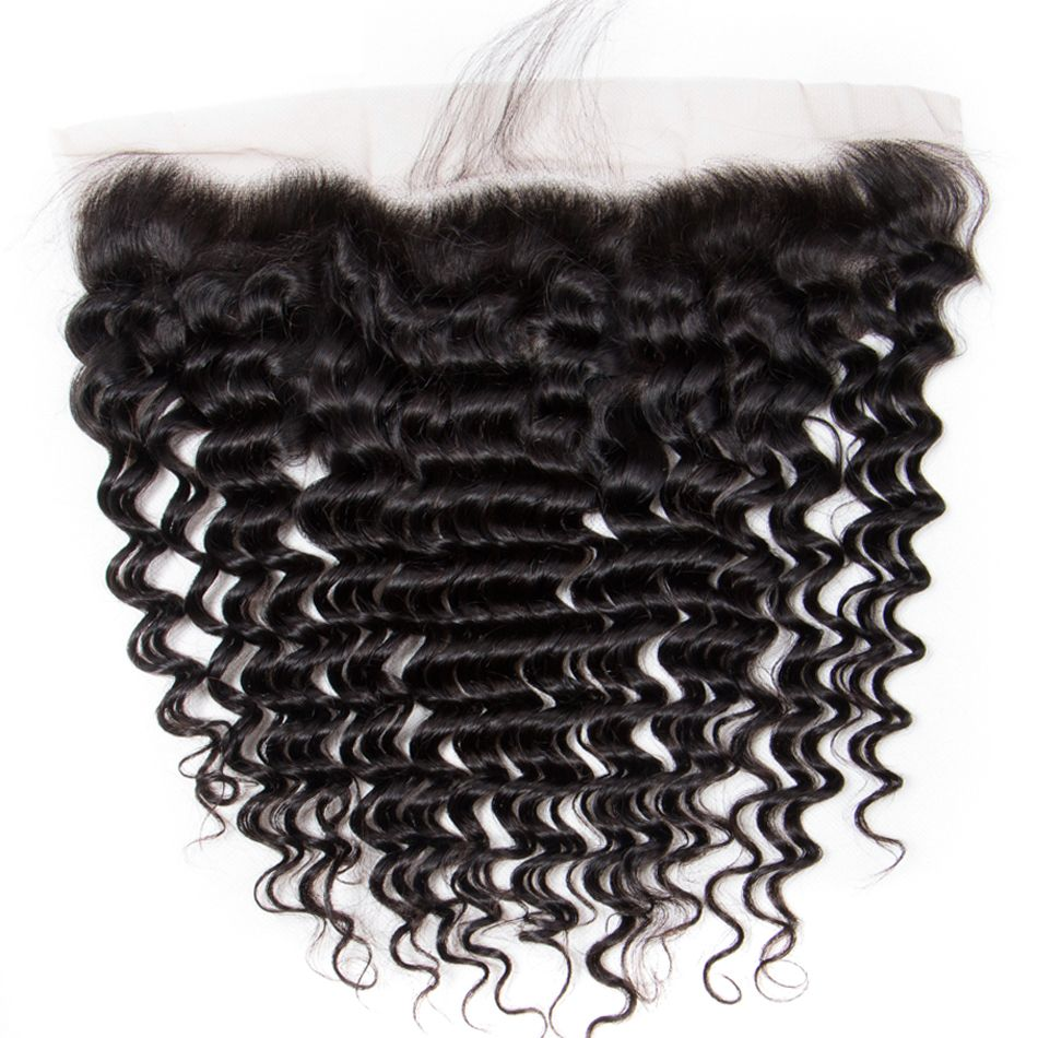 Amanda Deep Wave Weave Frontal Lace Closure Human Hair Extensions 13*4 Lace Front 100% Remi Human Hair