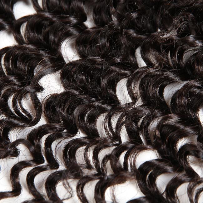Amanda Deep Wave Weave Frontal Lace Closure Human Hair Extensions 13*4 Lace Front 100% Remi Human Hair